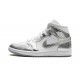 Nike Air Jordan 1 Mid Womens Metallic Silver FN5031-100 Shoes