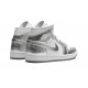 Nike Air Jordan 1 Mid Womens Metallic Silver FN5031-100 Shoes