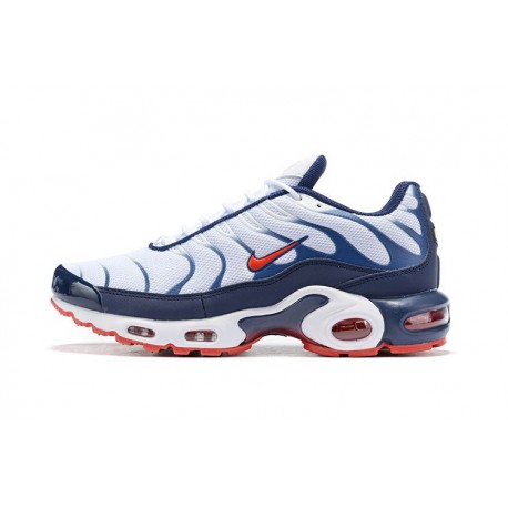 Nike Air Max Plus Tn Mens QS White Blue and Red Running Shoes