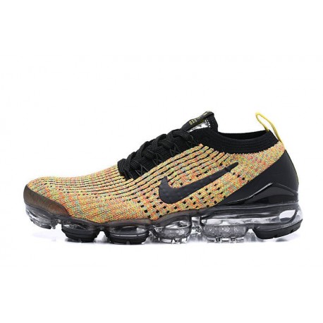 Nike Air VaporMax Flyknit 3 W/M Black Yellow Running Shoes AJ6900 006