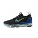 Nike Air VaporMax 2021 Flyknit W/M Black Green and Blue Running Shoes